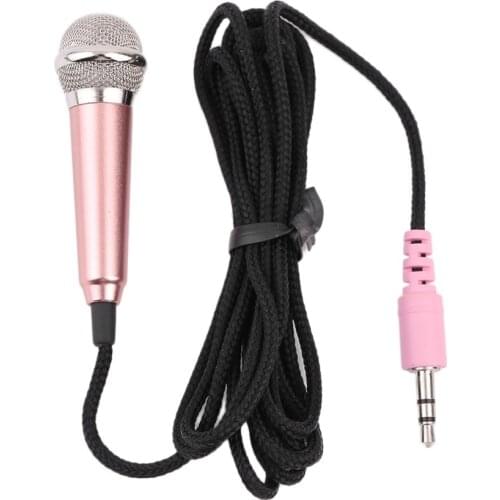 Portable 3.5mm Stereo Studio Mic KTV Karaoke Mini Microphone For Smart Phone Laptop PC Desktop Handheld Audio Microphone