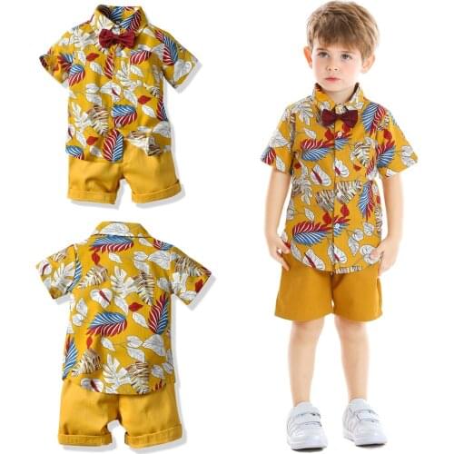 Easter Boys Sets 2021 Summer Toddler Kids Clothes Sport Suit Bow Tie Boys Casual Baby T-shirt+Pants 2Pcs Suits 2 3 4 5 6 Years