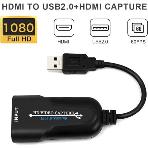 Portable USB 2.0 HDMI Game Capture Card 1080P Placa De Video Reliable Streaming Adapter for Live Broadcasts Video Recording