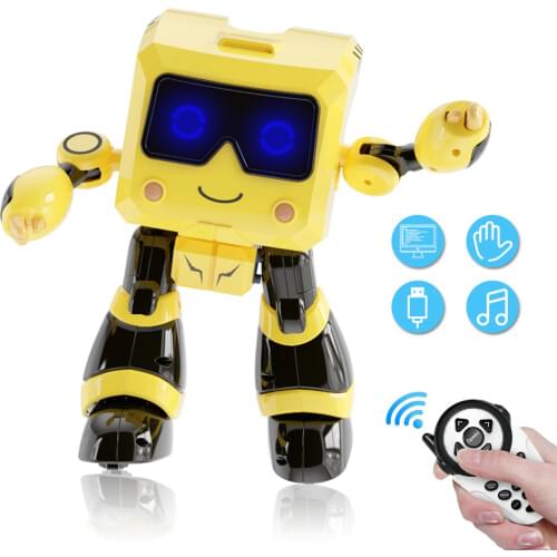 Robots for Kids Newest Type Smart Robots Dance Voice Command Touch Control Toys Interactive Robot Cute Toy Gifts for Kids Yellow