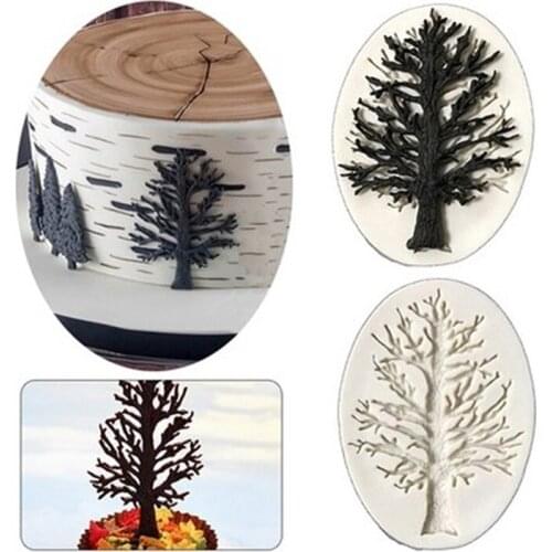 DIY 3D Tree Flower Form Silicone Cake Mold Wedding Cake Decoratiing Tools Cake Lace Border Mat Fondant Decor Baking Easter Decor