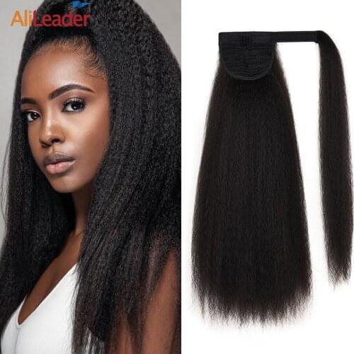Alileader Afro Ponytail 14Color Drawstring Ponytail Synthetic Long Straight Ponytail Extension Heat Resistant Faske Pony Tail