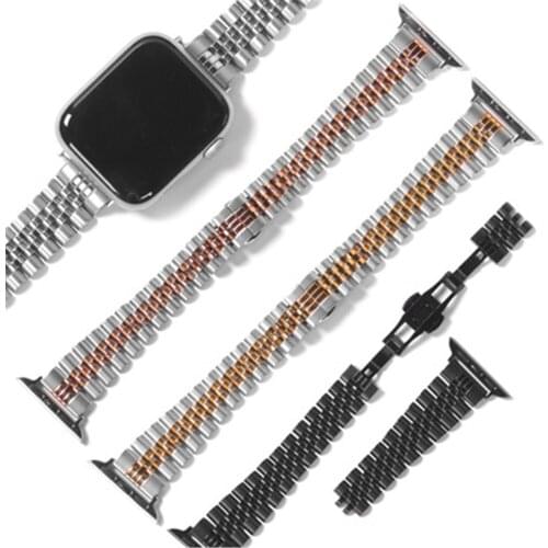 Slim metal strap for apple watch 6 se band 40mm 44mm Business Stainless Steel bracelet for iwatch 6 5 4 3 38mm 42mm Wrist betl
