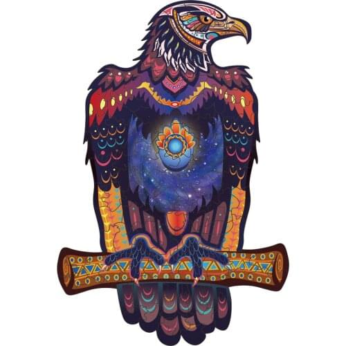 MINOCOOL Unique Wooden Animal Jigsaw Puzzle Mysterious Eagle Puzzle Gift For Adults Kids Educational Gift Toy With Carton Box