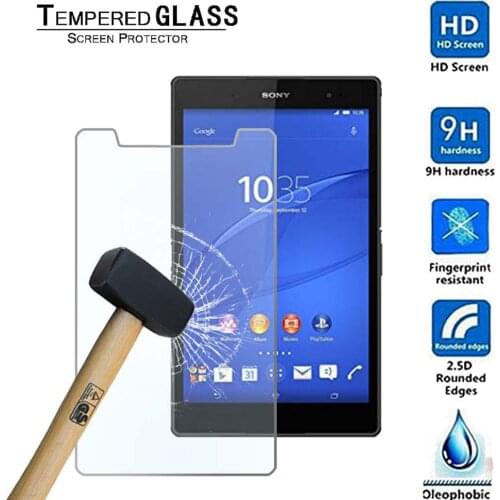 9H Anti-fingerprint Curved Edge Tempered Glass Film for Sony Xperia Z3 Tablet Compact 8.0" Tablet Protective Film