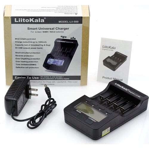 Liitokala lii500 Smart Universal LCD LI-ion NiMh AA AAA 10440 14500 16340 17335 17500 18490 17670 18650 Battery Charger