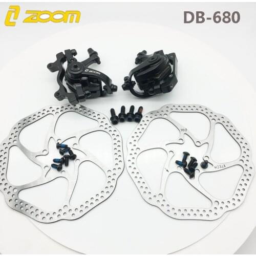 ZOOM Aluminum Alloy Bicycle Rear Disc Brake Black Mountain Road MTB Bike Mechanical Caliper Disc Brakes Cycling Double Brake