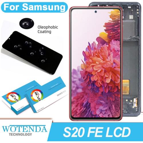 100% Original 6.5'' AMOLED Display for Samsung Galaxy S20 FE 5G G780 G781 S20 lite Full LCD Touch Screen Digitizer Repair Parts