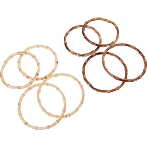 2PCS High Quality 2 Sizes Round Bamboo Bag Handle For Handbag Handcrafted DIY Bags Accessories