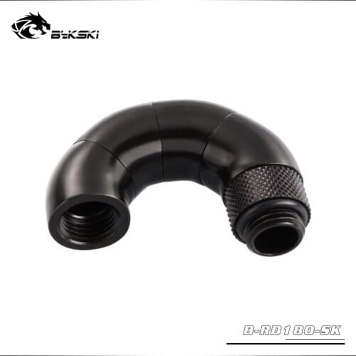 BYKSKI G1/4'' Thread 180 Degree Rotary Fitting Adapter Rotating 180 degrees water cooling Metal Adaptors