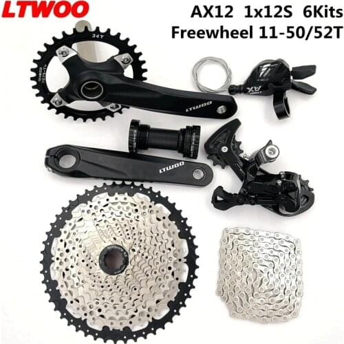 LTWOO AX12S Mountain Bike 12 Speed Kit Rear Derailleur Shift Crank Chain 12S11-50T 52T Flywheel LTWOO Chainwheel 34T Teeth