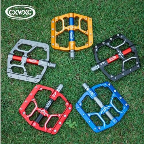 CXV15 Wide Flat Mountain Road Cycling Bicycle Bike Pedal 3 Sealed Bearings 9/16in Aluminumwith Removable Antiskid Cleats