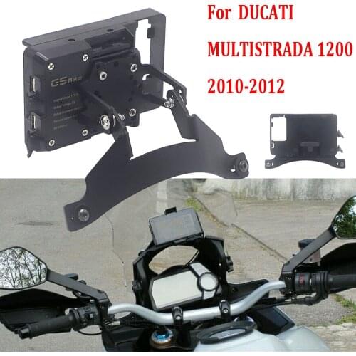 Multistrada 1200 Mobile Phone Navigation Bracket USB Wireless Charging GPS Adapter Holder For Ducati MULTISTRADA 1200 2010-2012