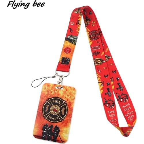 Flyingbee X1648 Fire Equipment Creative Lanyard Card Holder Firemen Hanging Neck Phone Lanyard Badge Subway Access Card Holder