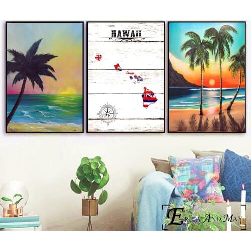Hawaii Seascape Landscape Artwork Wall Art Canvas Painting Poster For Home Decor Posters And Prints Unframed Decorative Pictures