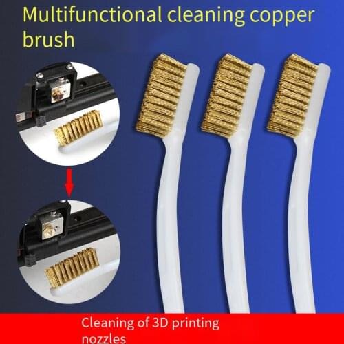 3D Printer Cleaner Tool Copper Wire Toothbrush Brush Handle For Nozzle Heater Block Hotend Cleaning Parts Stainless Derusting