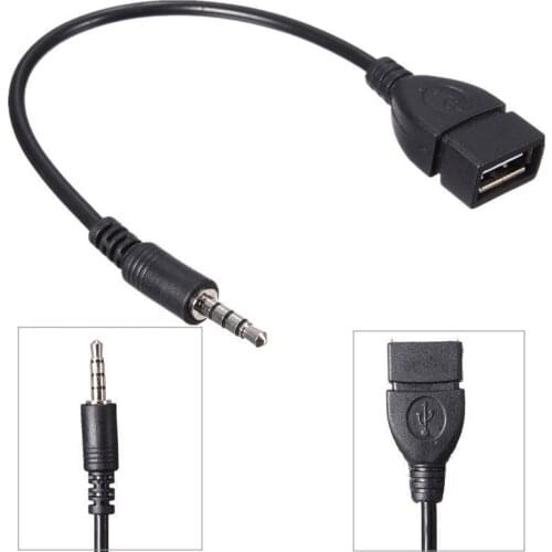 3.5mm Male to Female Cable Audio Convert Wire Car AUX Cable A Female OTG Converter Adapter Cable Audio AUX Jack to USB 2.0 Type