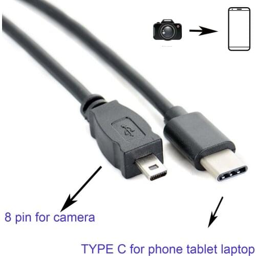 TYPE C OTG data CABLE for nikon camera to smartphone tablet phone type c usb to 8 PIN camera to phone edit picture video
