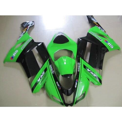 HiXF quality plastic Fairing kit for Kawasaki ZX 6R 2007 2008 bodywork NINJA zx6r 07 08 green black ABS fairings set XF17