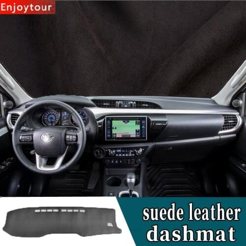 For Toyota Hilux PICKUP REVO 2015 2016 2020 Suede Leather Dashmat Dashboard Cover Pad Dash Mat Car-styling Accessories Carpet