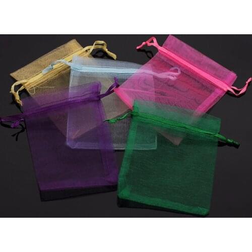 25pcs 7x9 9x12cm Mixedcolor Drawstring Jewelry Organza Bags Pouch Wedding Birthday Gift Bags Jewelry Package Christmas gift bag