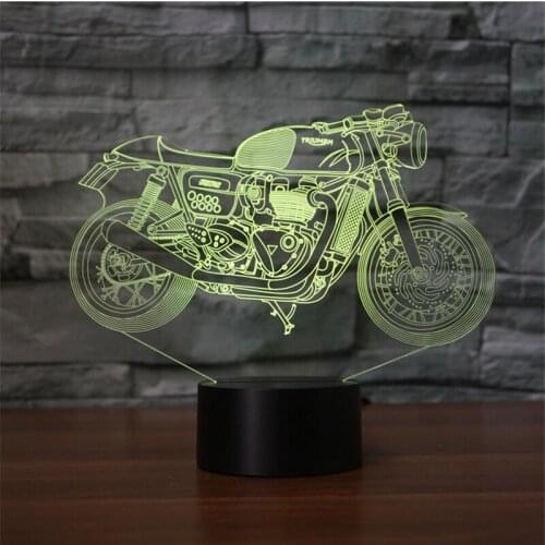 Motorcyle Table lamp Touch Night Light 7 Color Changing Motorcycles Sleeping Lamparas Light USB 3D LED Lamp For Bedroom Decor