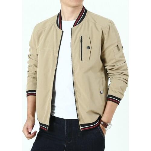 Outwear Slim Fit Baseball Jackets Men Clothing Mens Bomber Zipper Jacket Fashion Double-Side Wear Cotton Coats Casual