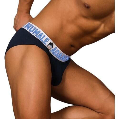 ADANNU Brand Mens Briefs Slip New Sexy Man Underwear Breathable Cotton Funny Cartoon Underpants Homme Cuecas U Pouch Panties