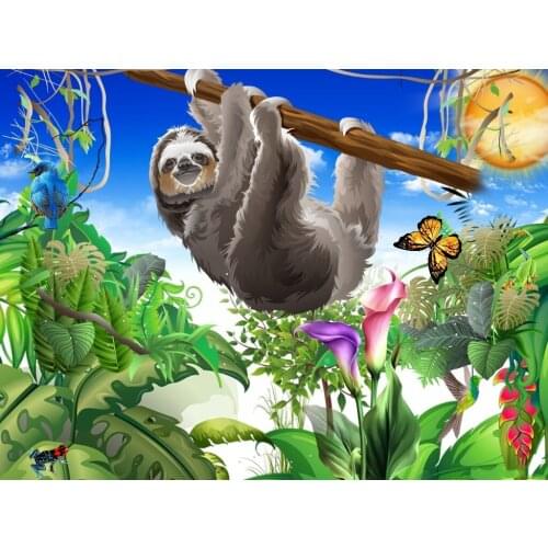 JMINE Div 5D sloth flower leaves butterfly Full Diamond Painting cross stitch kits art Animal 3D paint by diamonds