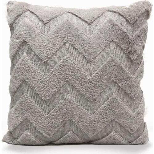 Plush Cushion Cover For Sofa Living Room Home Decoration Throw Pillow Cover Solid Color Square Waist Pillowcase 43x43cm Cushion