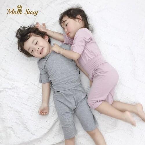 Baby Clothes Pajamas Sets Boys Girls Pajamas Set Children Modal Sleepwear Half Sleeve Baby Bodysuit Home Suit 2PCS Clothes
