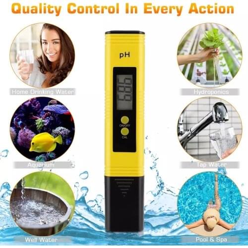 PH Meter 0.01 PH High Precision Water Quality Tester with 0-14 PH Measurement Range, Suitable for Aquarium, Swimming Pool