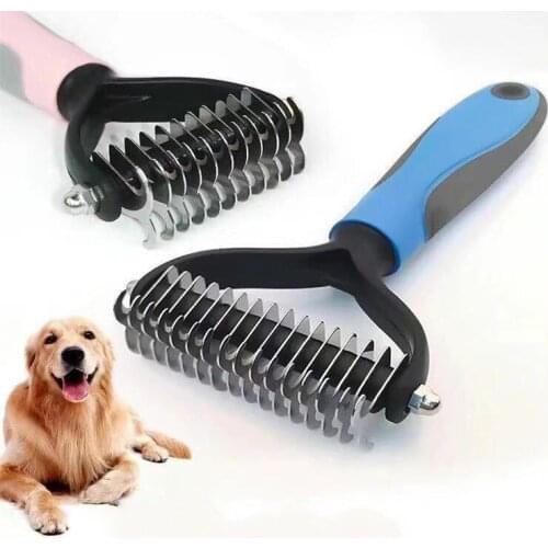 Hair Removal Comb for Dogs Cat Detangler Fur Trimming Dematting Deshedding Brush Grooming Tool For Matted Long Hair Curly Pet