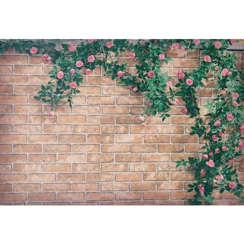 Rose branches background kid photo vinyl fotografia brick wall photography backdrops for photographer studio accessories lv-1280