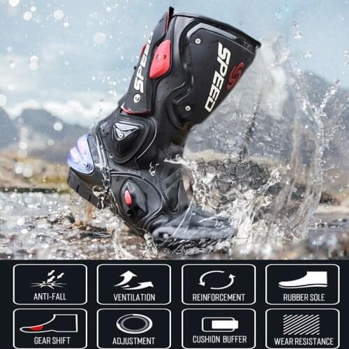 Riding Tribe Motocross Riding Boots Moto Racing Motorbike Motorcycle Shoes Microfiber Leather High Knee Waterproof Boots