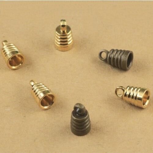 SEA MEW 6mm*9mm Fashion Style Copper Whorl Tassels Cap Bail Cap Connectors Pendant Suspension Clasp For Jewelry Making