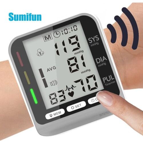 Wrist Blood Pressure Monitor English Voice Tonometer Automatic Digital Sphygmomanometer Heart Rate Pulse Machine Health Care