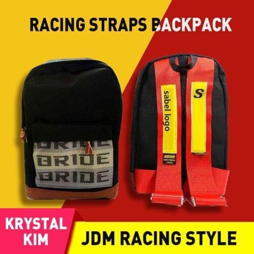 JDM Style Bride Racing Fabric Strap Style School Backpack Car Canvas Backpack Bride Bag Racing Souvenirs