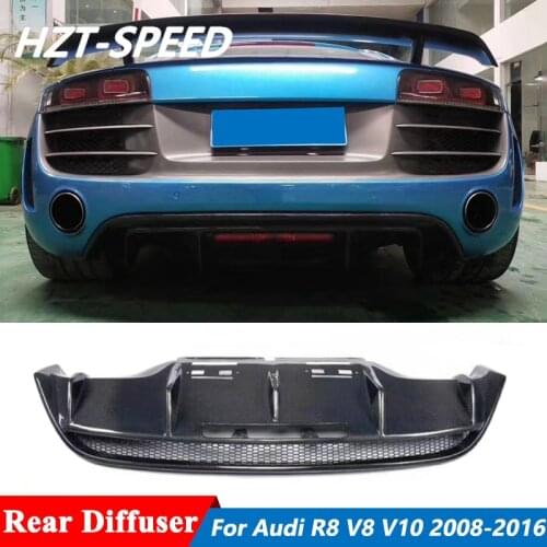 Carbon Fiber Rear Bumper Diffuser For Audi R8 V8 V10 Coupe Car Body Kit Tuning 2008-2016