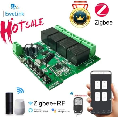 Wifi Smart Light Switch,Wifi Module,4CH DC 5/12/32V RF433 Receive 10A Relays Work With Alexa Google Assistant,Ewelink