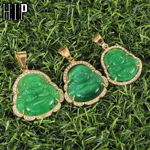 Hip Hop Iced Out Bling Stainess Steel Buddha Necklace & Pendant For Women Men Jewelry With Chains New Style