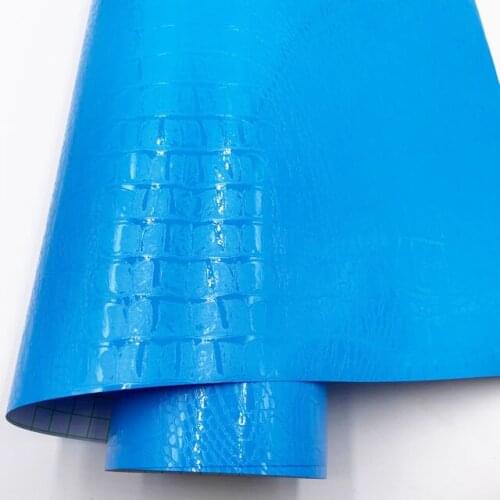 Blue Crocodile Leather Grain Texture Vinyl Car Wrap Sticker Decal Film Adhesive Sticker Interior Car Styling Covering Wrapping