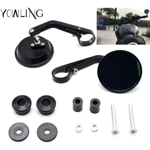 7/8" Accessories Motorcycle Rearview Mirror Round Handle Bar End Mirror Rear Side Mirror Chrome Bicycle Moto Parts Cafe Racer