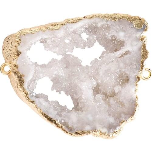 1pcs Pendants Natural Crystal Druzy Quartz Geode Agates Slice Natural Stones Neckalce Pendant Women