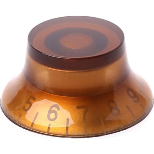 1pc Knob Button Bell Shape Guitar Tone Volume Control For LP Guitar Parts Coffee Golden