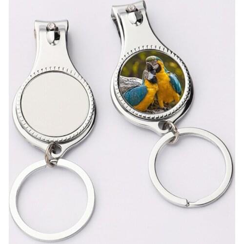 1 Pc Sublimation Blank Nail Clippers Keychain with Key Ring DIY Heat Transfer Blanks Keychains Pendants Board Ornaments