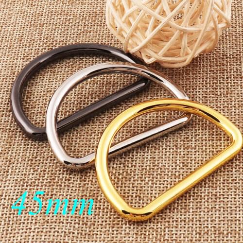 10 PCS Silver Gold Gunmetal D Ring Buckles metal D Rings belt Webbing Purse Bag Handbag Hardware d-ring Handbag Dog Collar-45mm