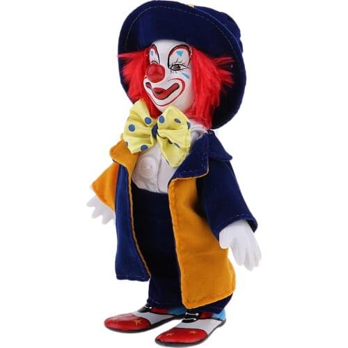 18cm Porcelain Clown Doll Figure Doll Halloween Decoration Ornaments #1