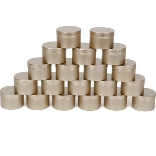 20pcs 50ml Round Empty Iron Box Metal Tin Cosmetic Container Cream Pot Bottle Refill Aluminum Candle Jar White Black Red Gold