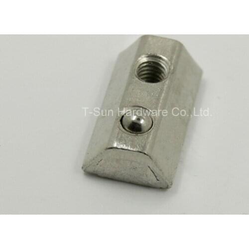 4545 M8 Roll-in T Spring Nut / M8 Half Round Elasticity Spring Nut for 4545 Aluminium Profile Slot Groove 6